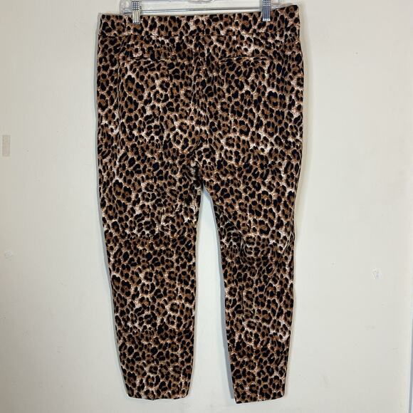 Talbots Pants Womens 14P Chatham Ankle Leopard Animal Print Mobwife Party Glam - Picture 2 of 5